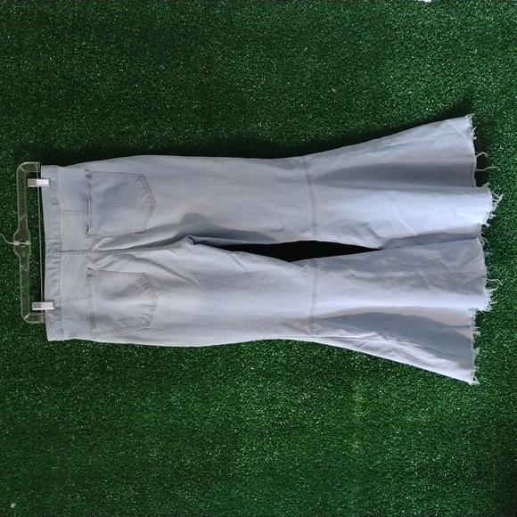 Free People Blue Flare Wide Leg Jeans - Picture 4 of 5